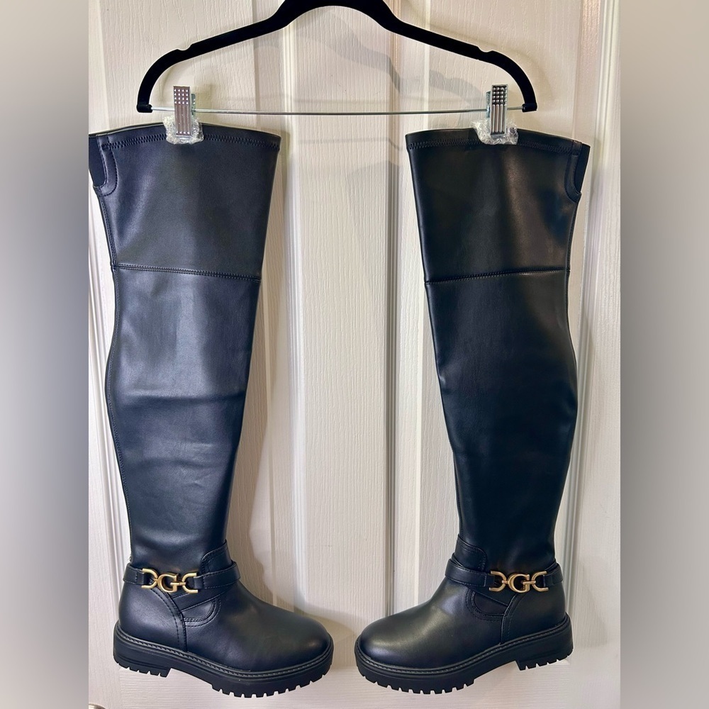 🖤”Guess” NIB Black “Jellio” Over the Knee Lug Chunky Sole Boots Size 7.5
